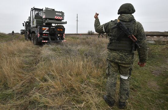 Russia Ukraine Military Operation Railway Troops