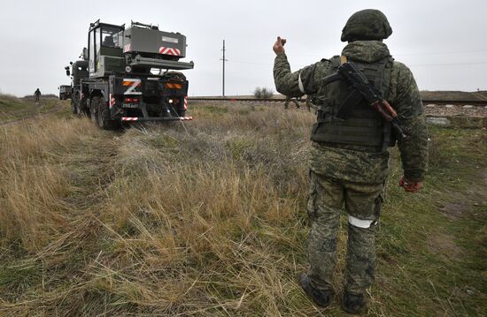Russia Ukraine Military Operation Railway Troops