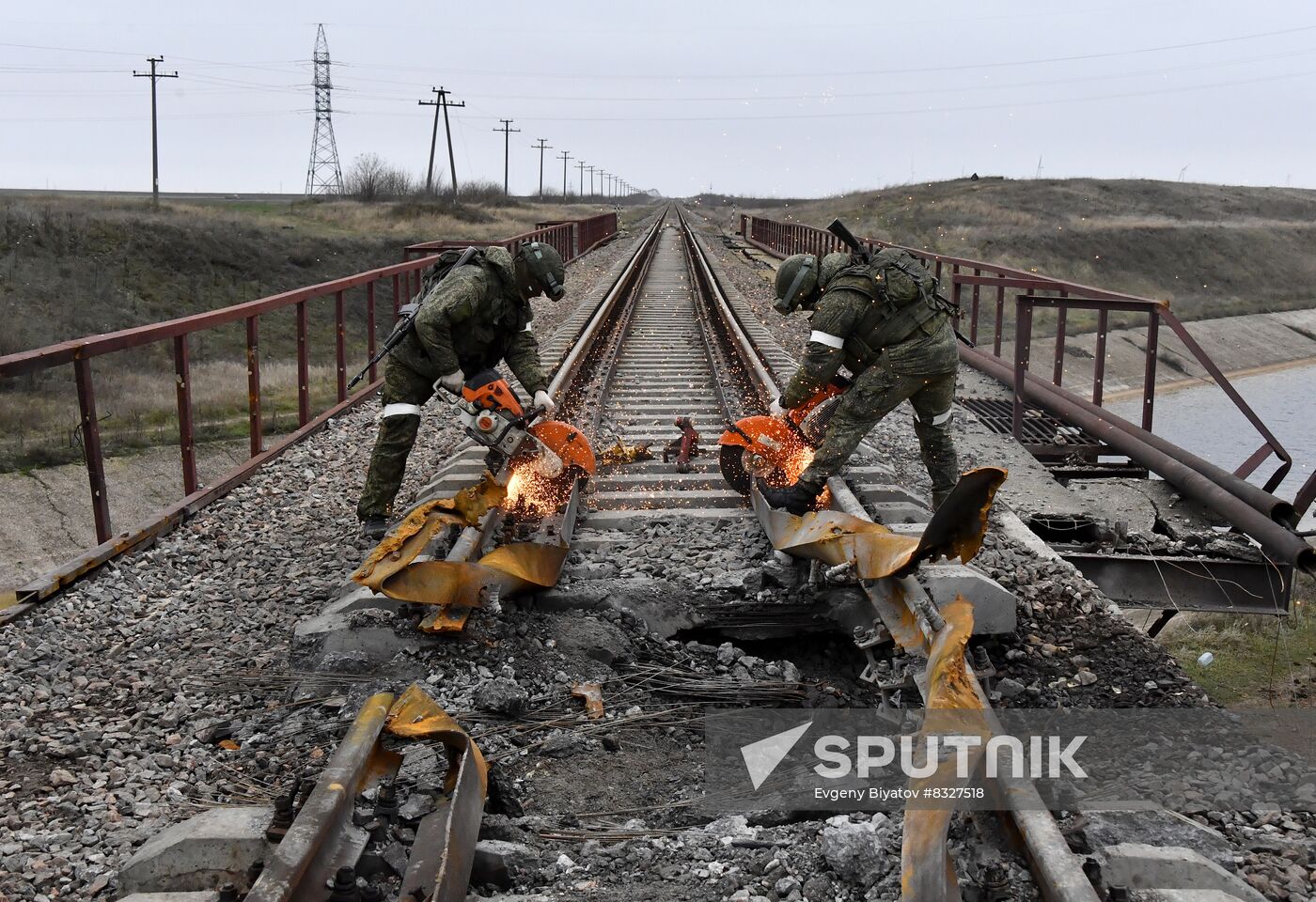 Russia Ukraine Military Operation Railway Troops