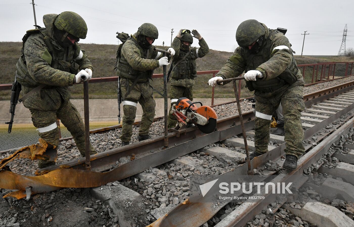 Russia Ukraine Military Operation Railway Troops