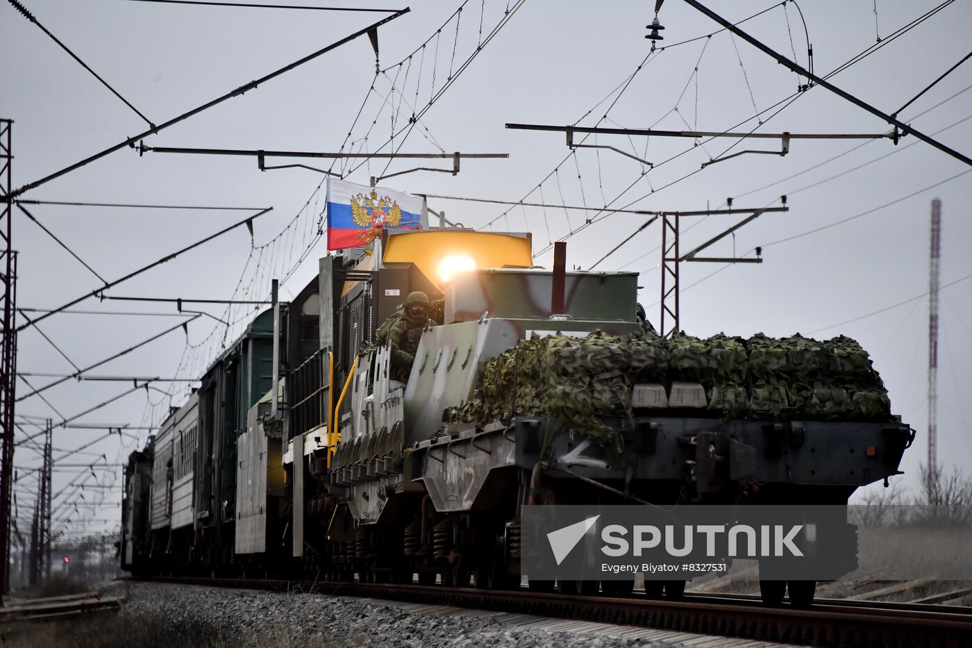 Russia Ukraine Military Operation Railway Troops
