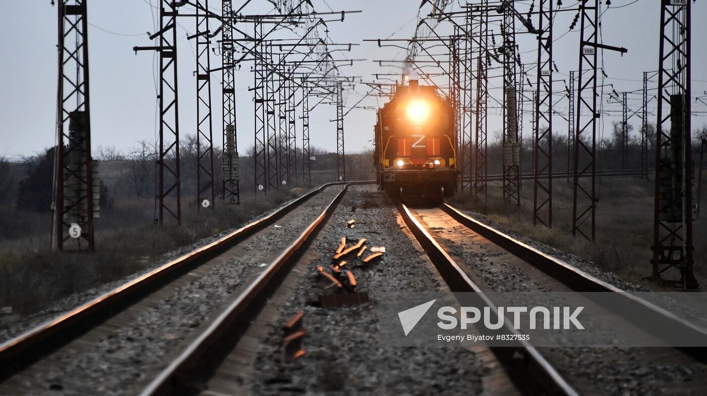 Russia Ukraine Military Operation Railway Troops