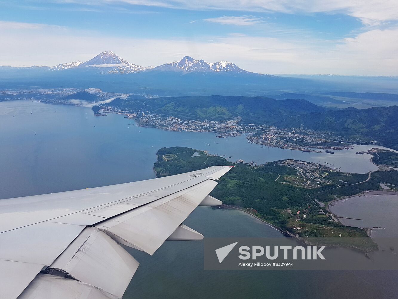 View from plane landing at Yelizovo Airport