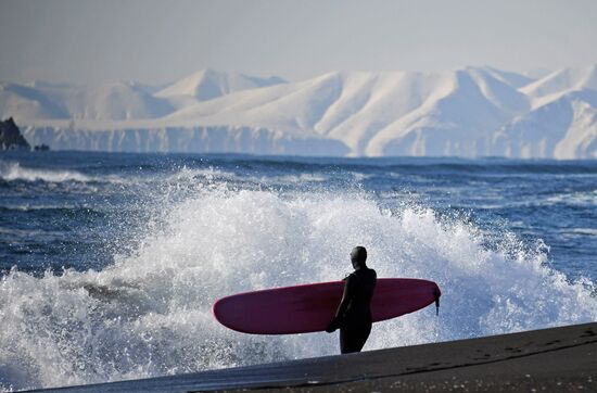 Surfing in Kamchatka