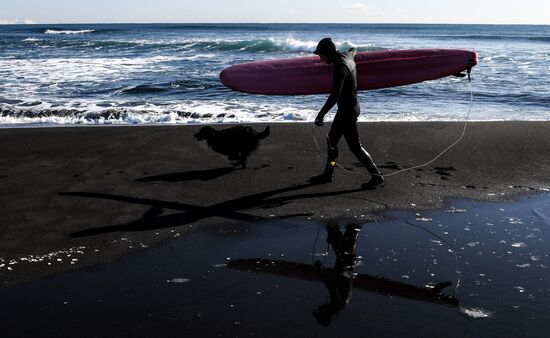 Surfing in Kamchatka