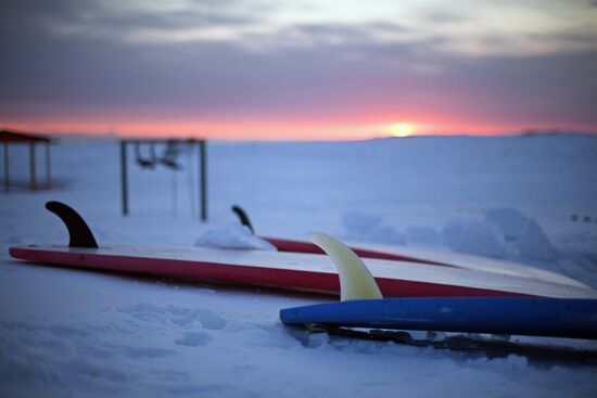 Surfing in Kamchatka