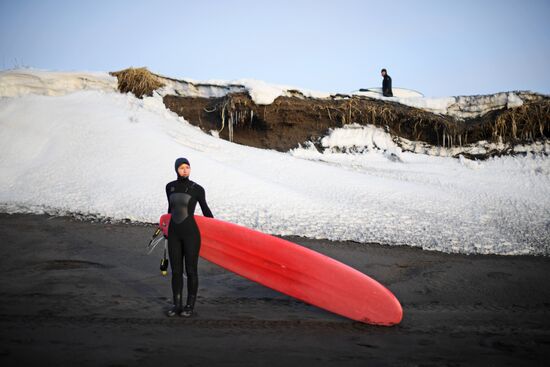 Surfing in Kamchatka