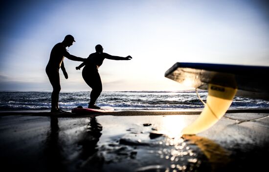 Surfing in Kamchatka