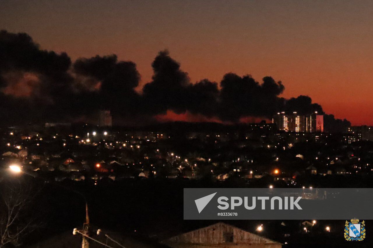 Russia Airport Oil Storage Tank Fire