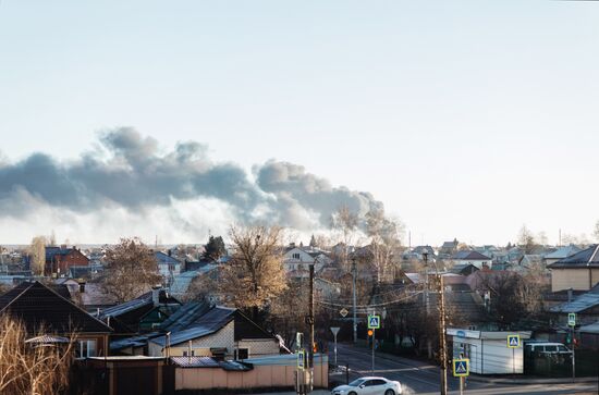 Russia Airport Oil Storage Tank Fire