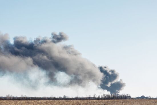 Russia Airport Oil Storage Tank Fire