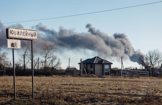 Russia Airport Oil Storage Tank Fire