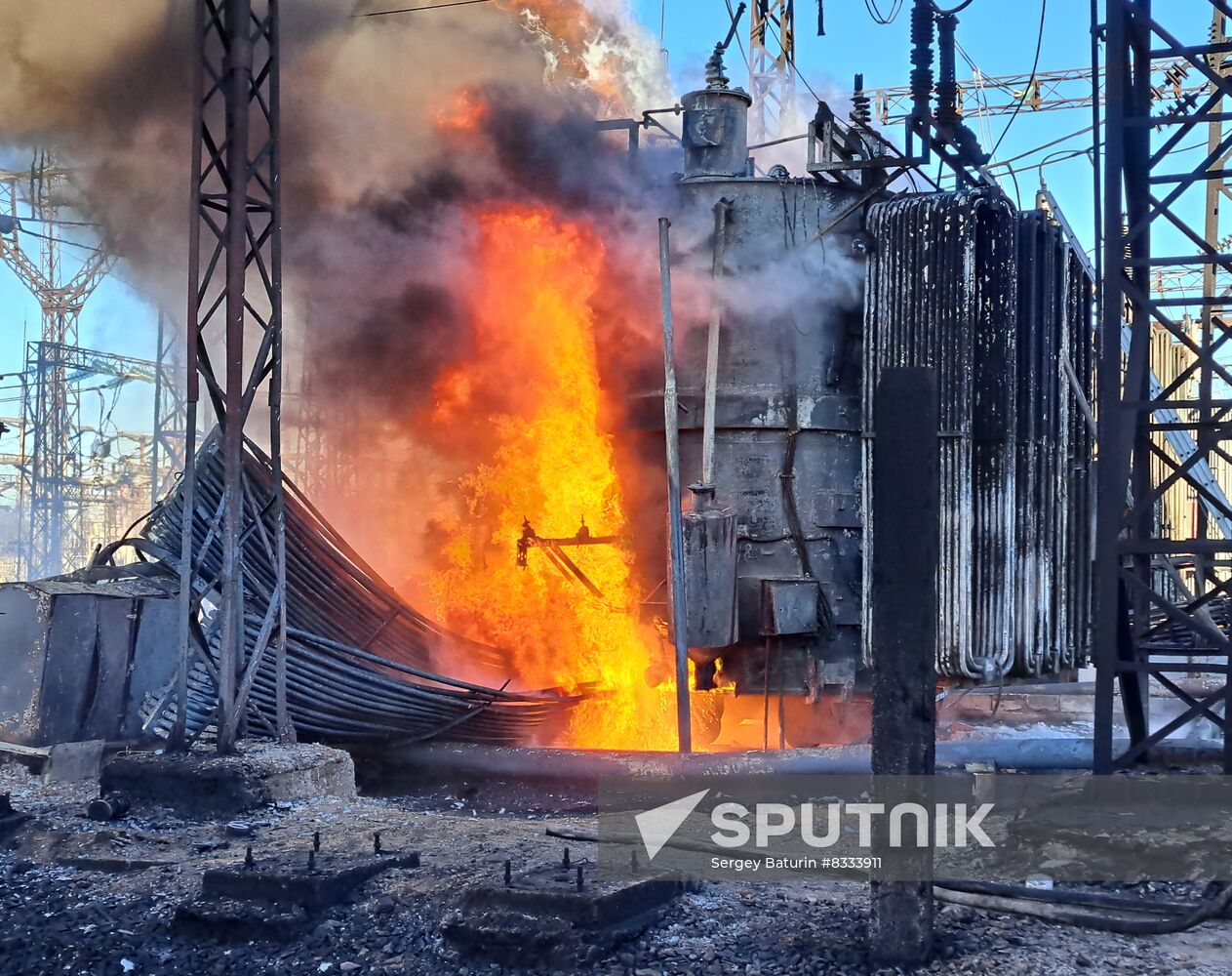 Russia Ukraine Military Operation Power Substation Shelling