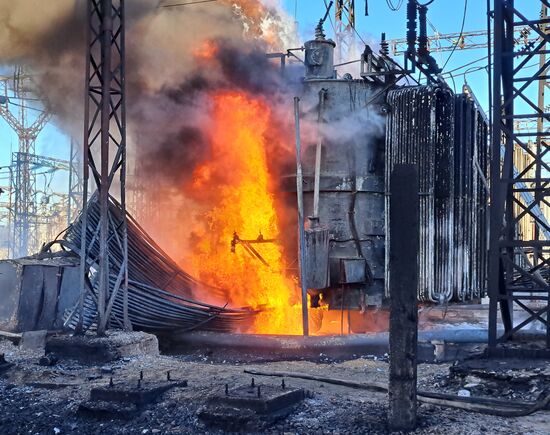 Russia Ukraine Military Operation Power Substation Shelling