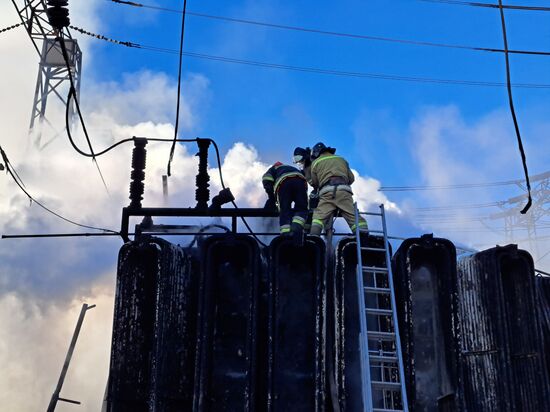 Russia Ukraine Military Operation Power Substation Shelling