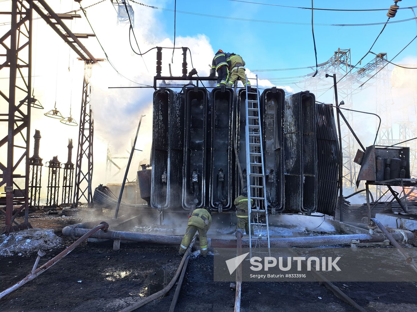 Russia Ukraine Military Operation Power Substation Shelling