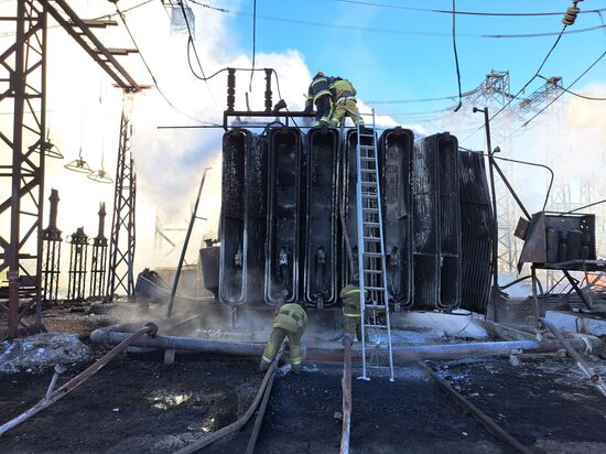 Russia Ukraine Military Operation Power Substation Shelling