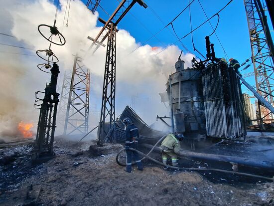 Russia Ukraine Military Operation Power Substation Shelling