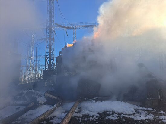 Russia Ukraine Military Operation Power Substation Shelling