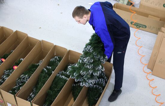 Russia New Year Season Artificial Trees