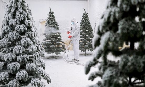Russia New Year Season Artificial Trees