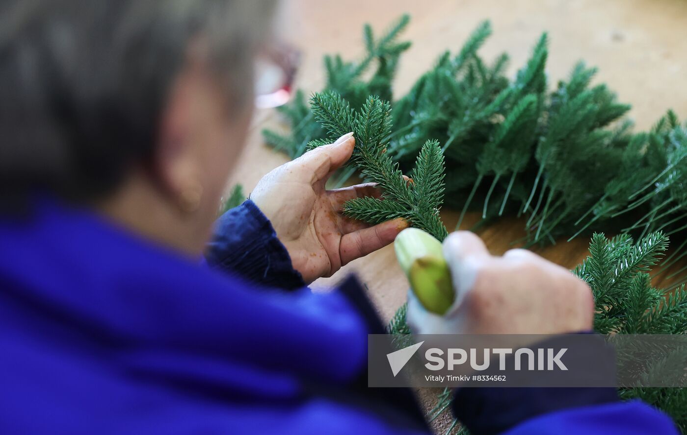 Russia New Year Season Artificial Trees