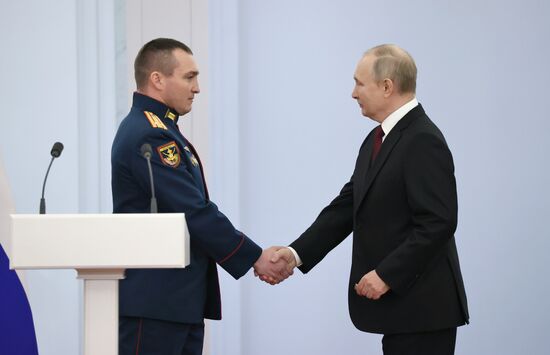 Russia Putin Gold Star Medals Awarding