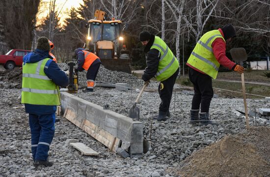 Russia Ukraine Military Operation Motorway Repair