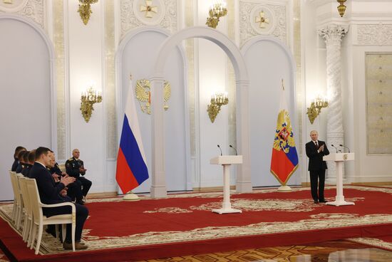 Russia Putin Gold Star Medals Awarding
