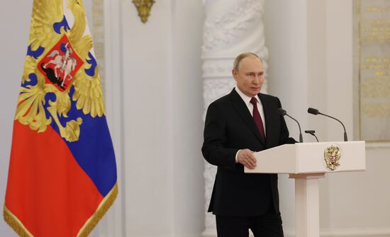 Russia Putin Gold Star Medals Awarding