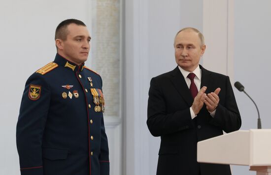 Russia Putin Gold Star Medals Awarding