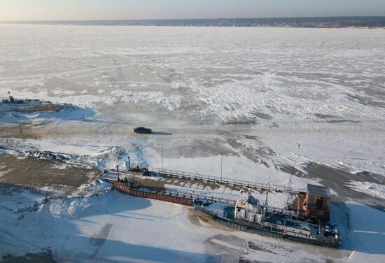 Russia Siberia Ice Crossing