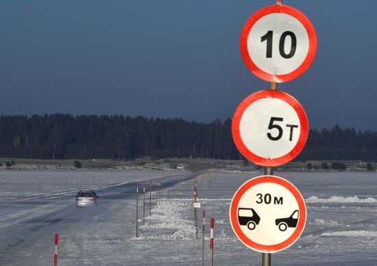 Russia Siberia Ice Crossing