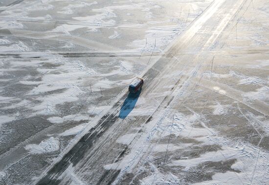 Russia Siberia Ice Crossing