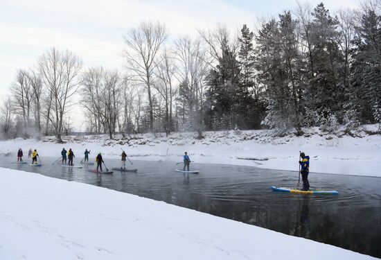 Russia Winter SUP Surfing