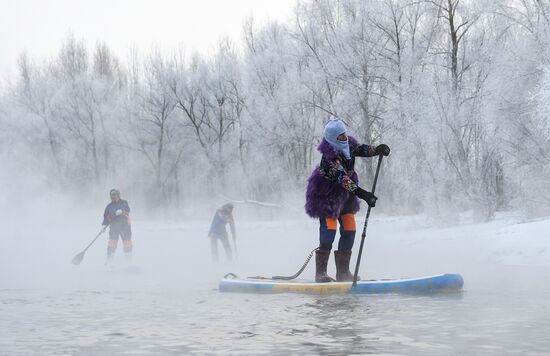 Russia Winter SUP Surfing