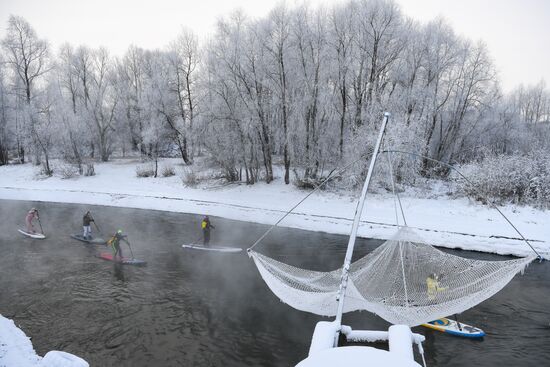 Russia Winter SUP Surfing
