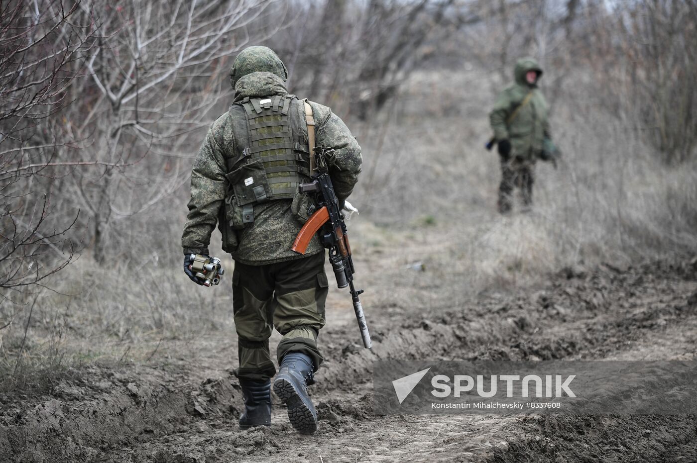Russia Ukraine Military Operation Mortar Crew