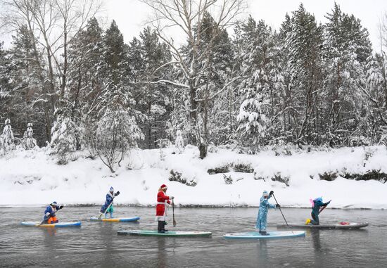 Russia New Year Season Sup Surfing