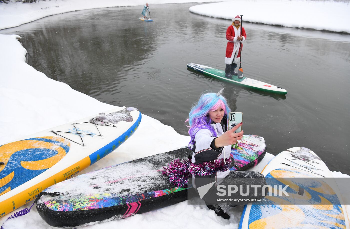 Russia New Year Season Sup Surfing