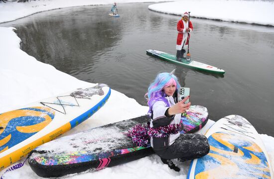 Russia New Year Season Sup Surfing