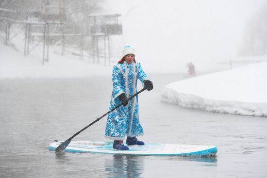 Russia New Year Season Sup Surfing