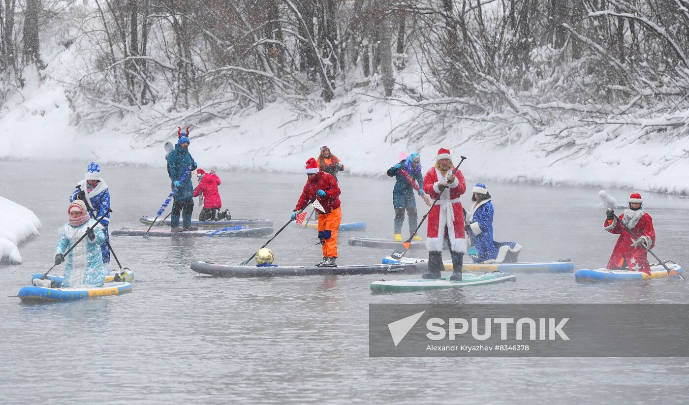 Russia New Year Season Sup Surfing