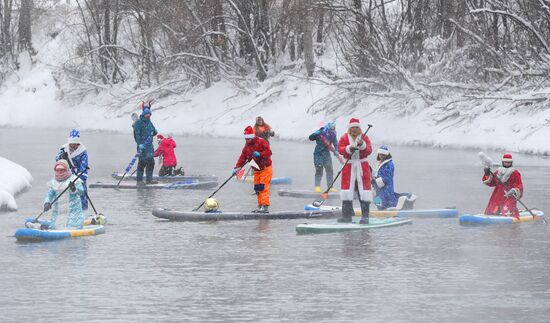 Russia New Year Season Sup Surfing