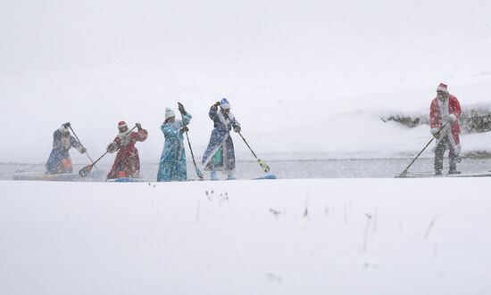 Russia New Year Season Sup Surfing