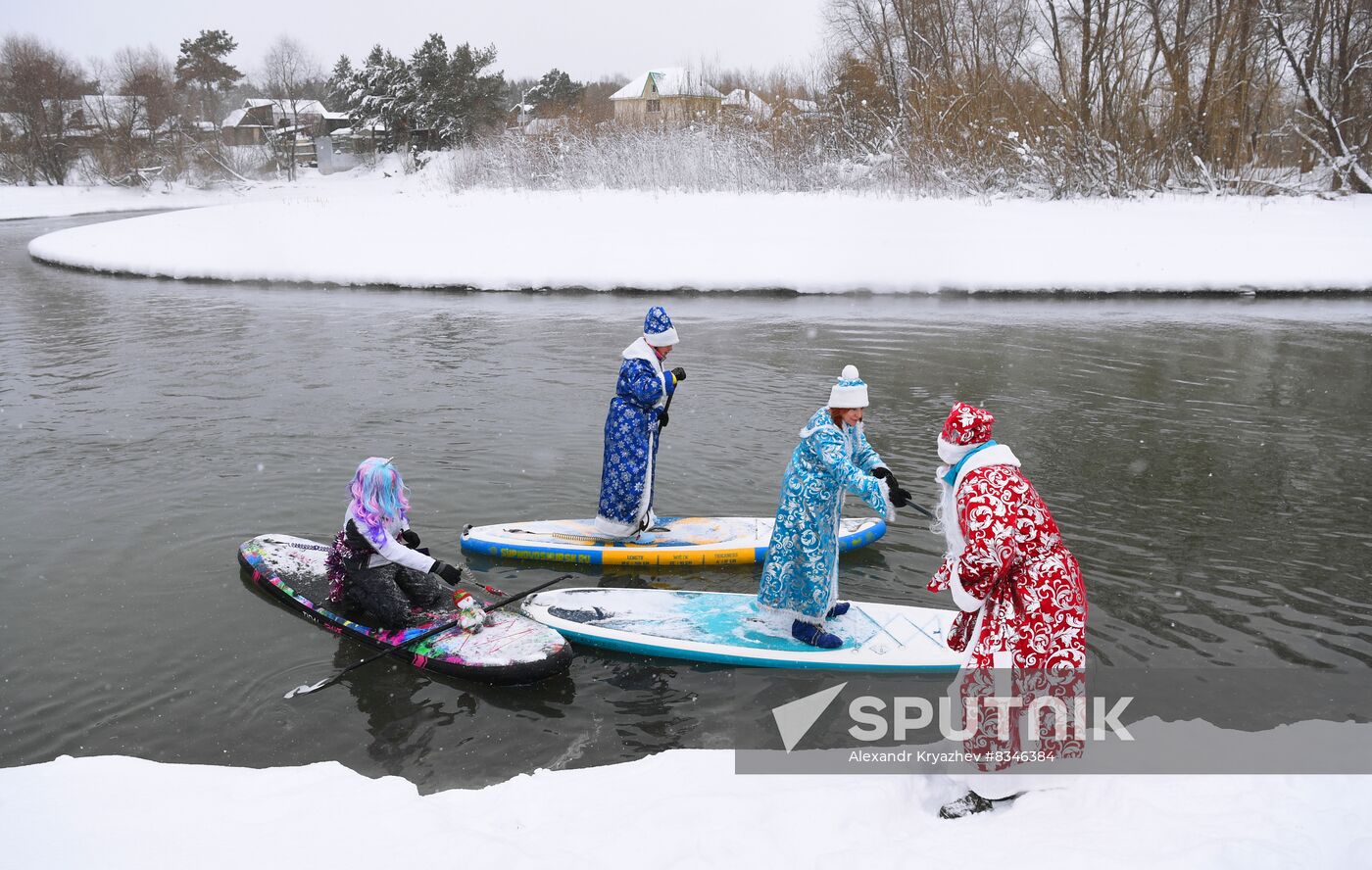 Russia New Year Season Sup Surfing