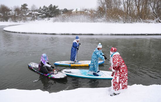 Russia New Year Season Sup Surfing
