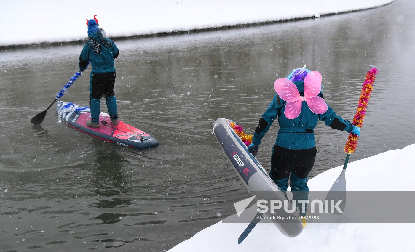 Russia New Year Season Sup Surfing