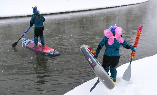 Russia New Year Season Sup Surfing