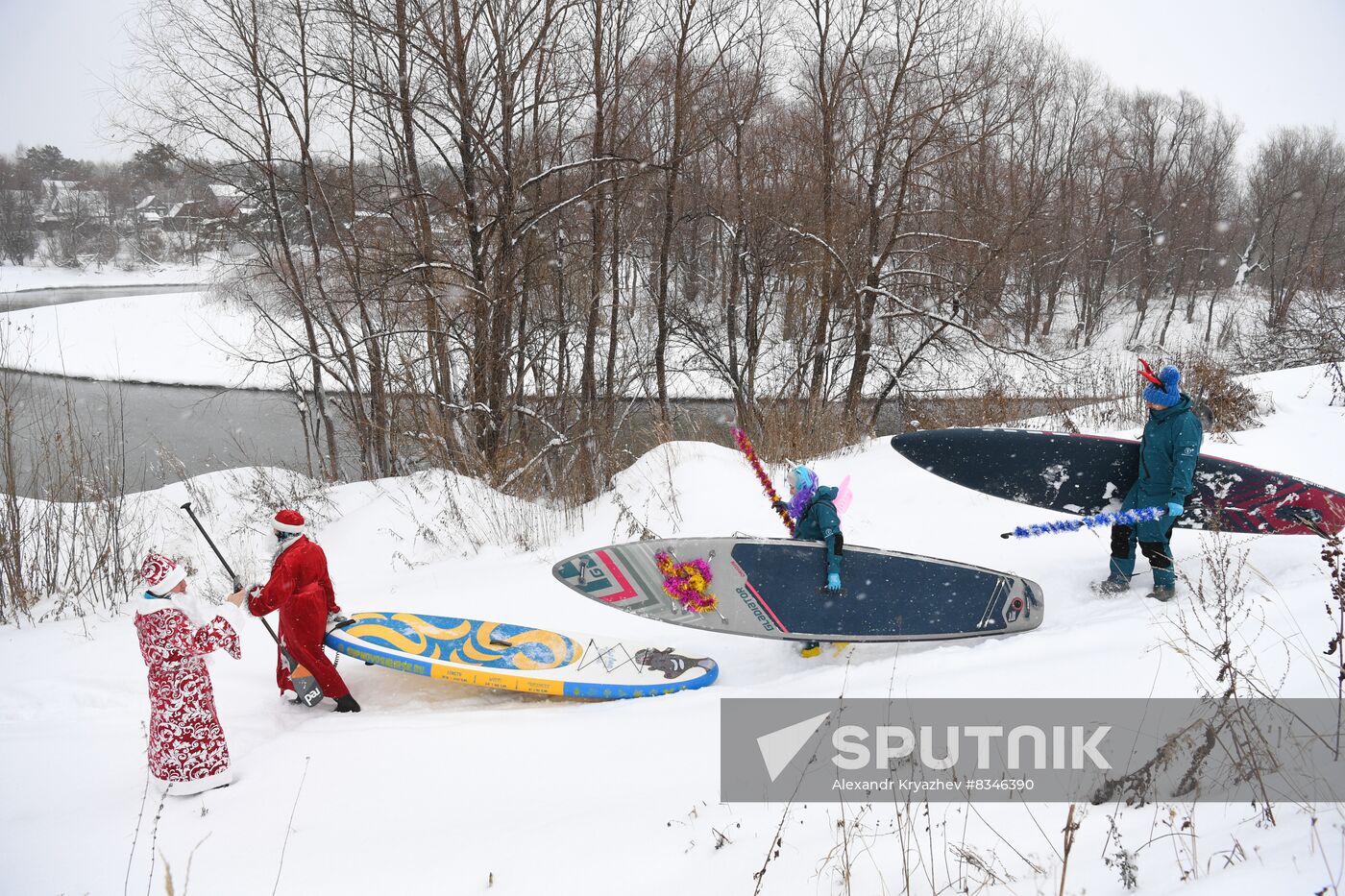 Russia New Year Season Sup Surfing